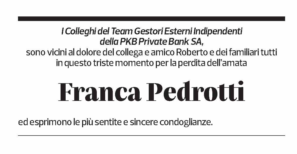 Annuncio funebre Franca Pedrotti