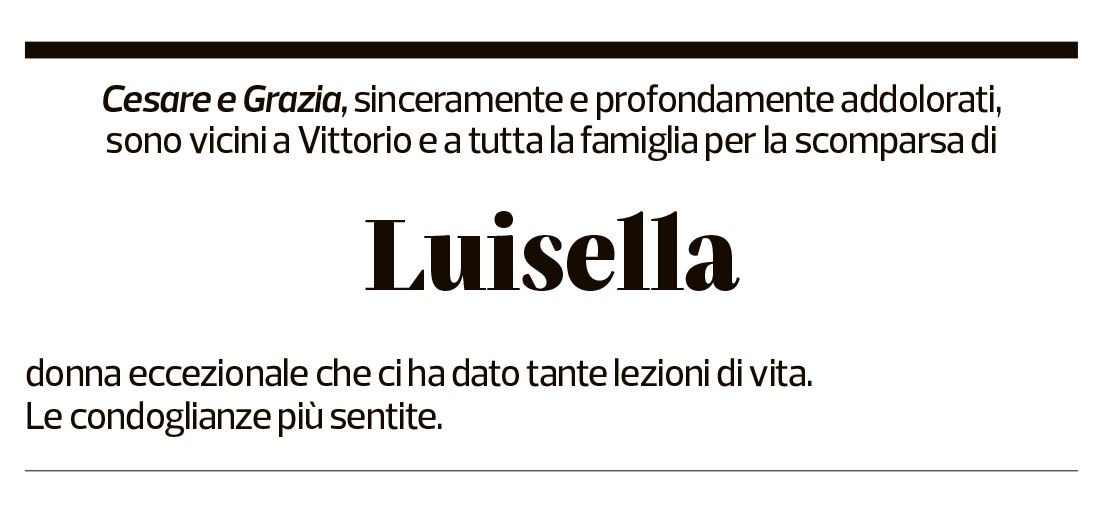 Annuncio funebre Luisella Cassani-carozza