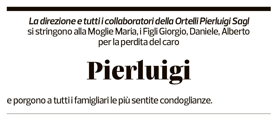 Annuncio funebre Pierluigi Ortelli