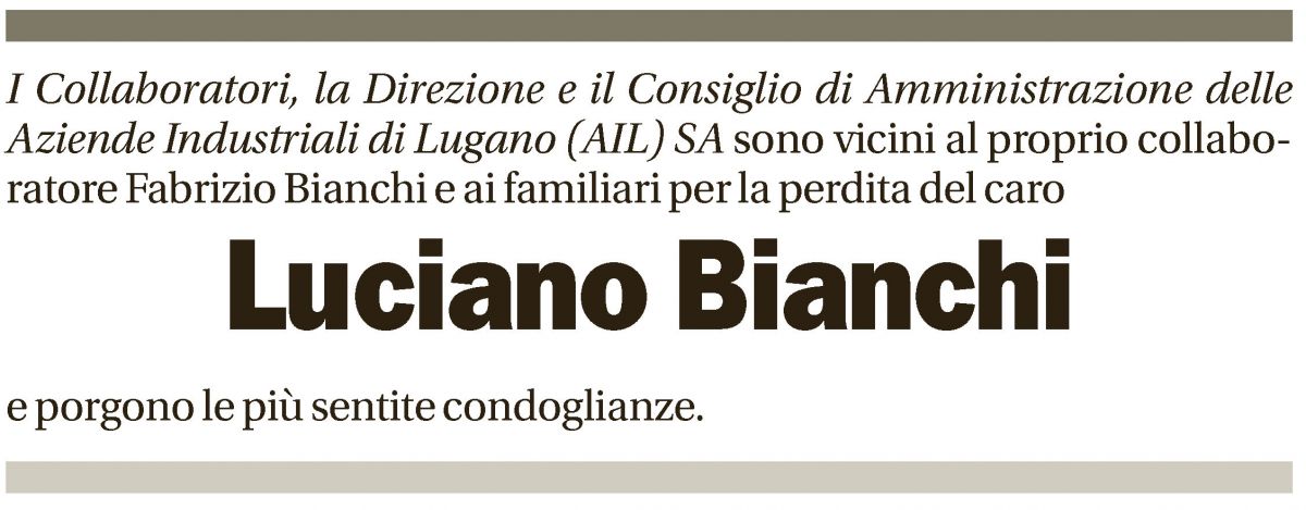 Annuncio funebre Luciano Bianchi