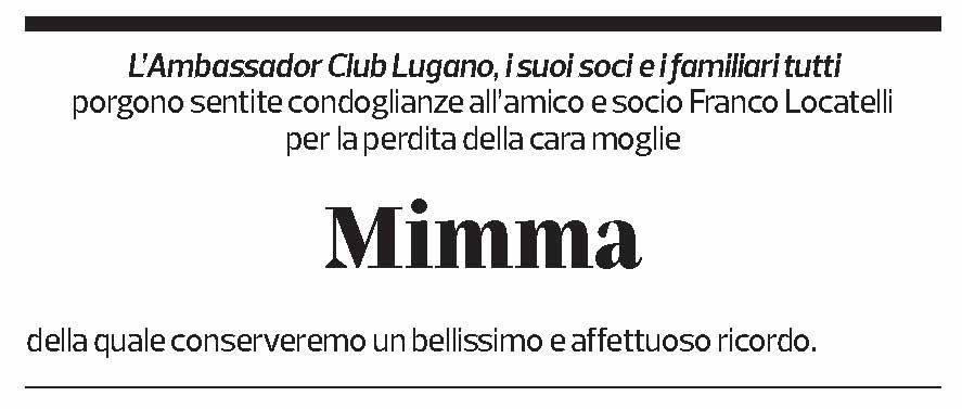 Annuncio funebre Maria Grazia Locatelli