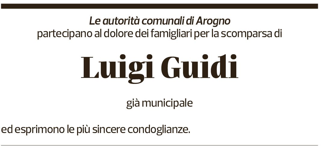 Annuncio funebre Luigi Guidi