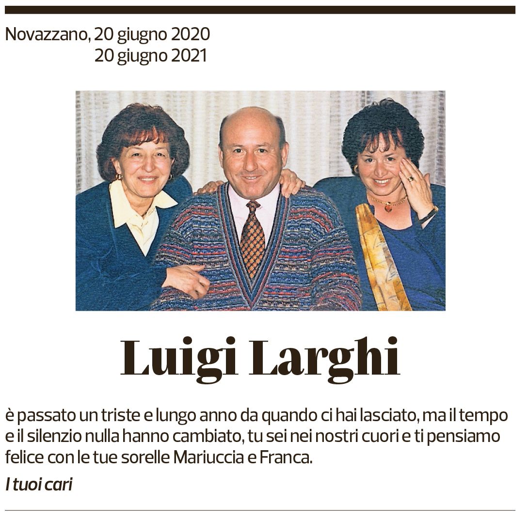 Annuncio funebre Luigi Larghi