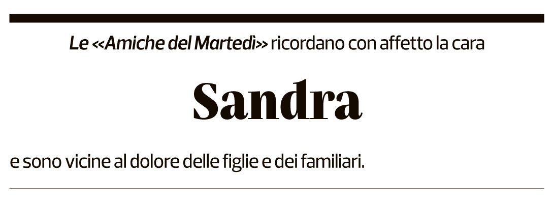 Annuncio funebre Sandra Poggioli
