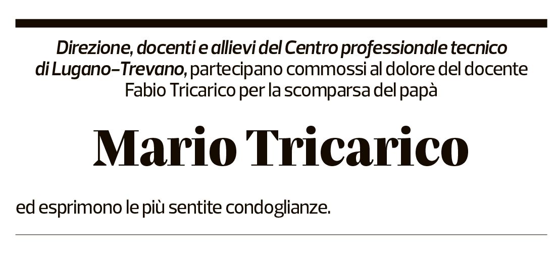 Annuncio funebre Mario Tricarico