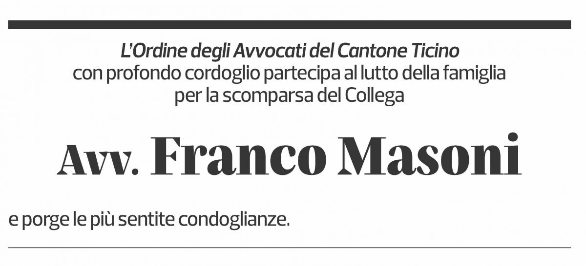 Annuncio funebre Franco Masoni