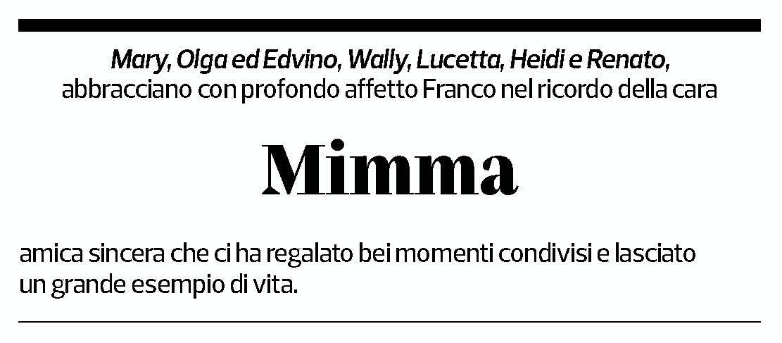Annuncio funebre Maria Grazia Locatelli