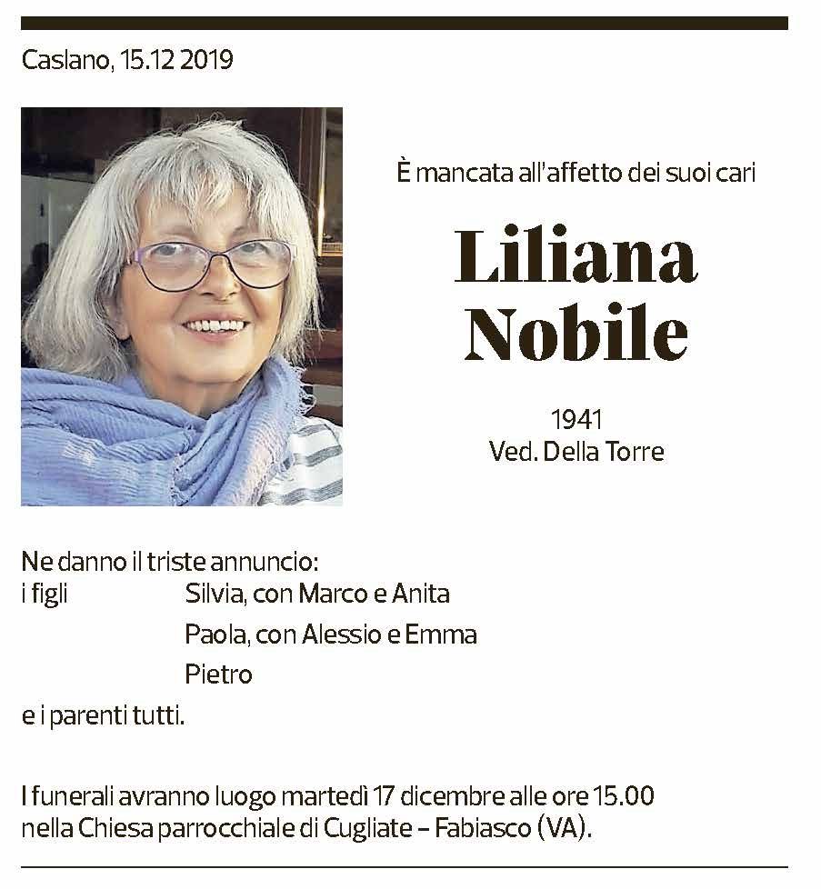 Annuncio funebre Liliana Nobile