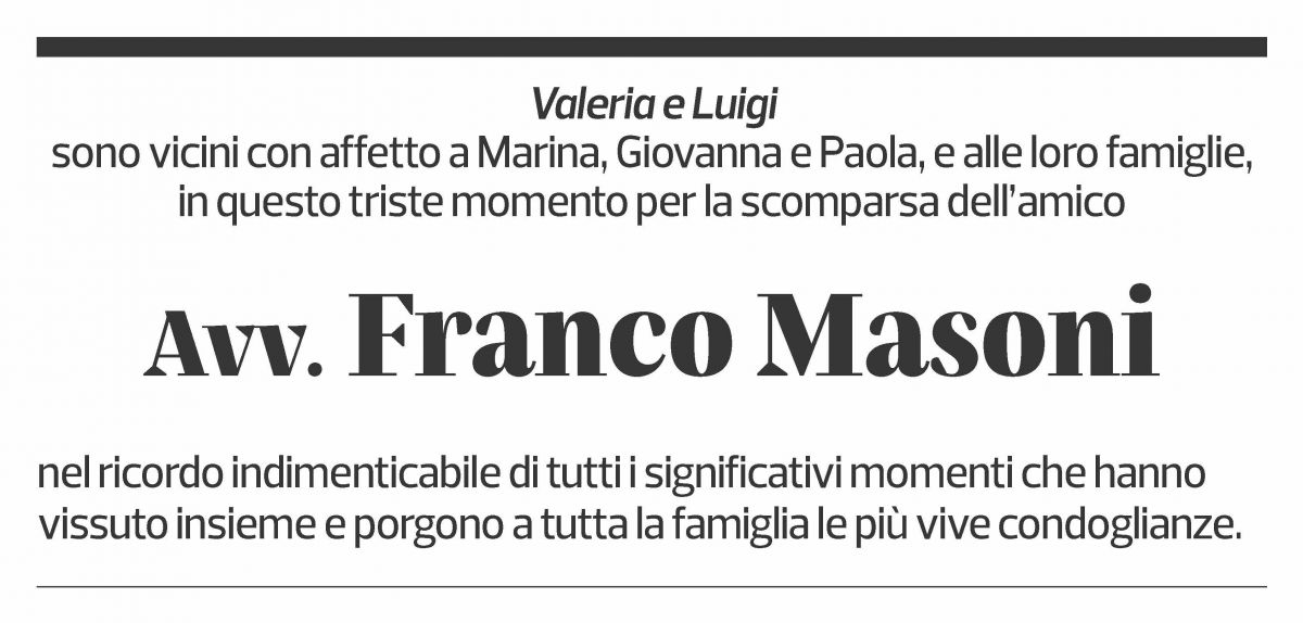 Annuncio funebre Franco Masoni