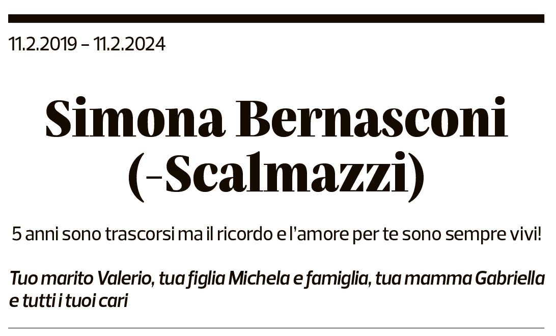 Annuncio funebre Simona Bernasconi-scalmazzi