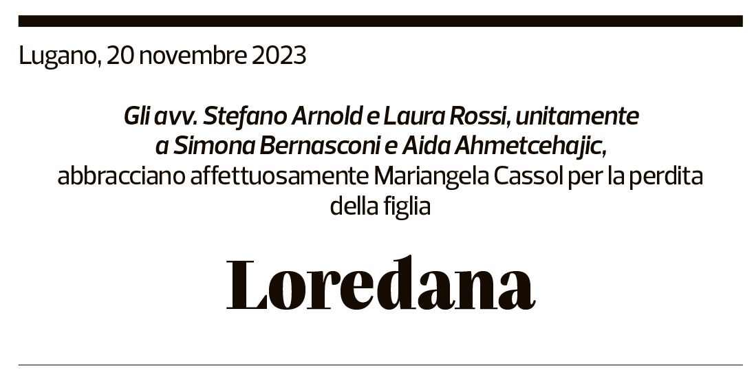 Annuncio funebre Loredana Volpe