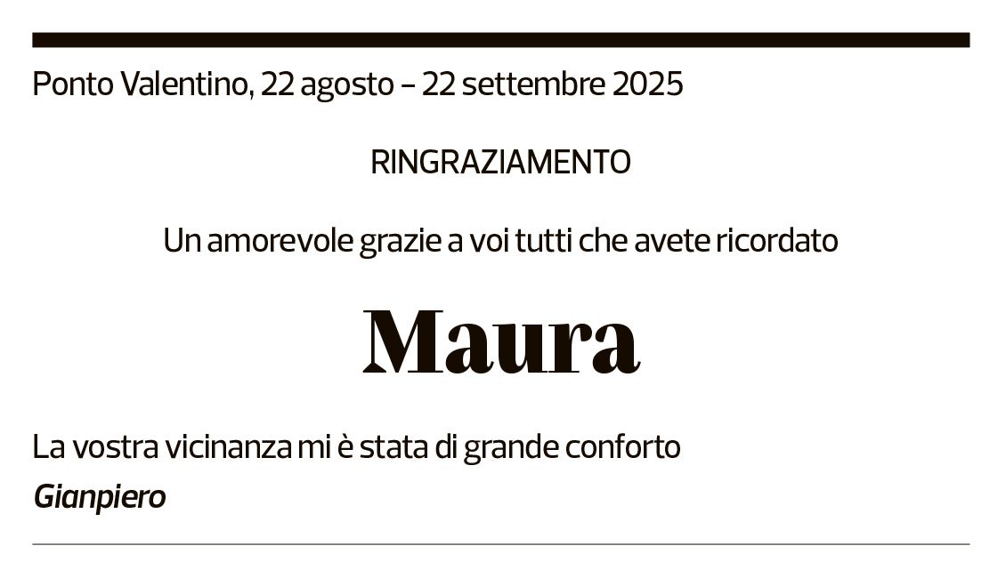 Annuncio funebre Maura 