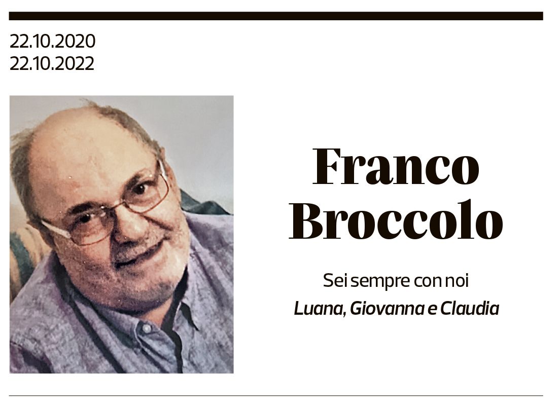 Annuncio funebre Franco Broccolo