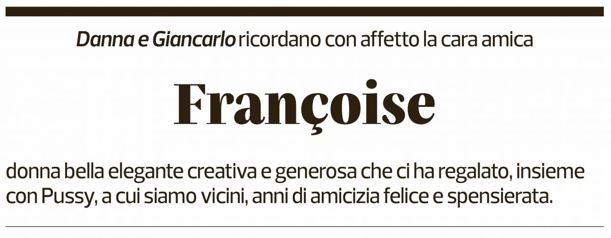 Annuncio funebre Francoise 