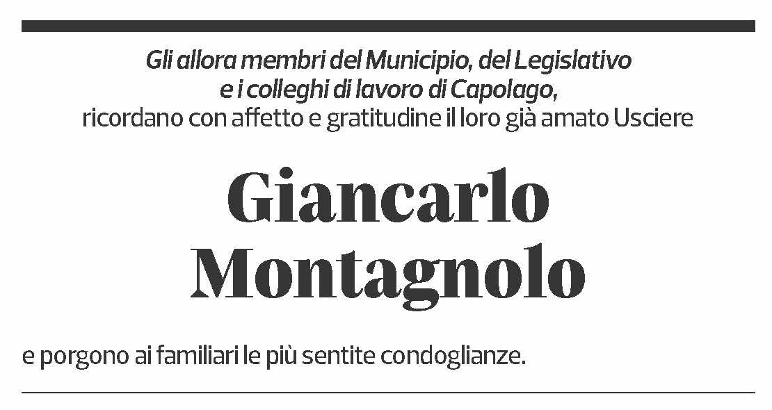 Annuncio funebre Giancarlo Montagnolo