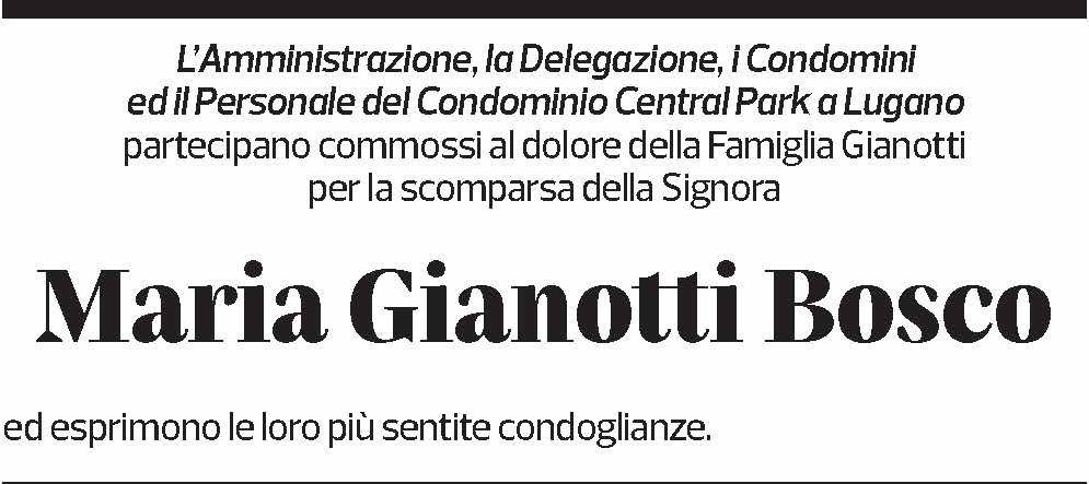 Annuncio funebre Maria Gianotti Bosco