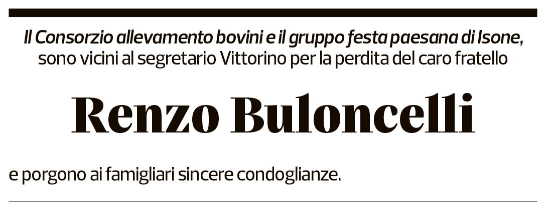 Annuncio funebre Renzo Buloncelli