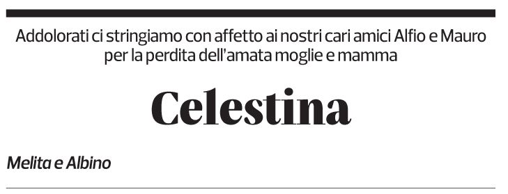 Annuncio funebre Celestina Jermini