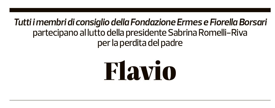 Annuncio funebre Flavio Riva