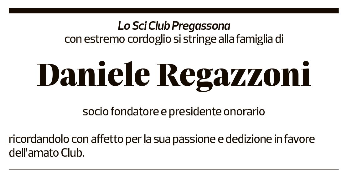 Annuncio funebre Daniele Regazzoni