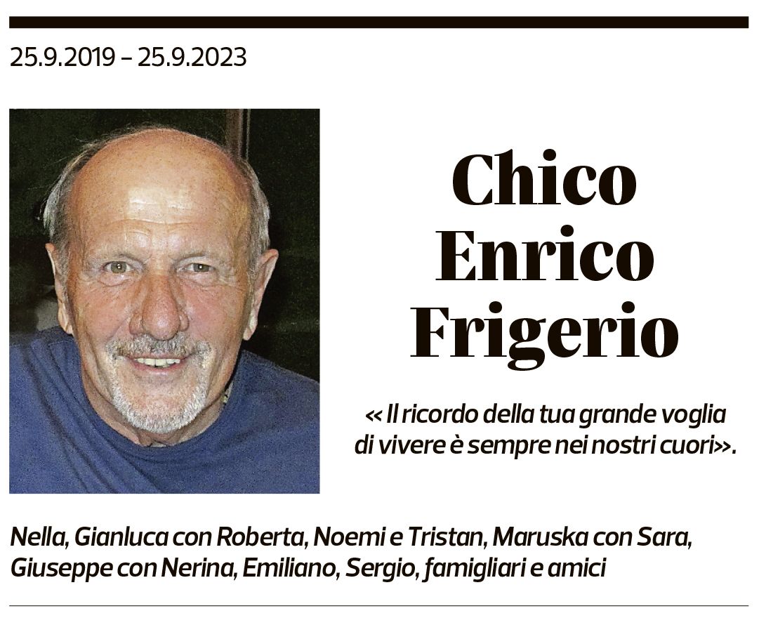Annuncio funebre Chico Enrico Frigerio