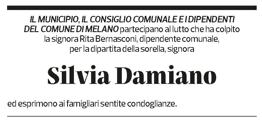 Annuncio funebre Silvia Damiano