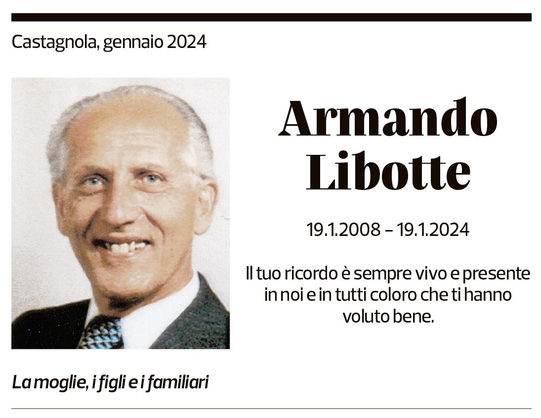 Annuncio funebre Armando Libotte