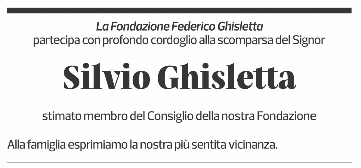 Annuncio funebre Silvio Ghisletta