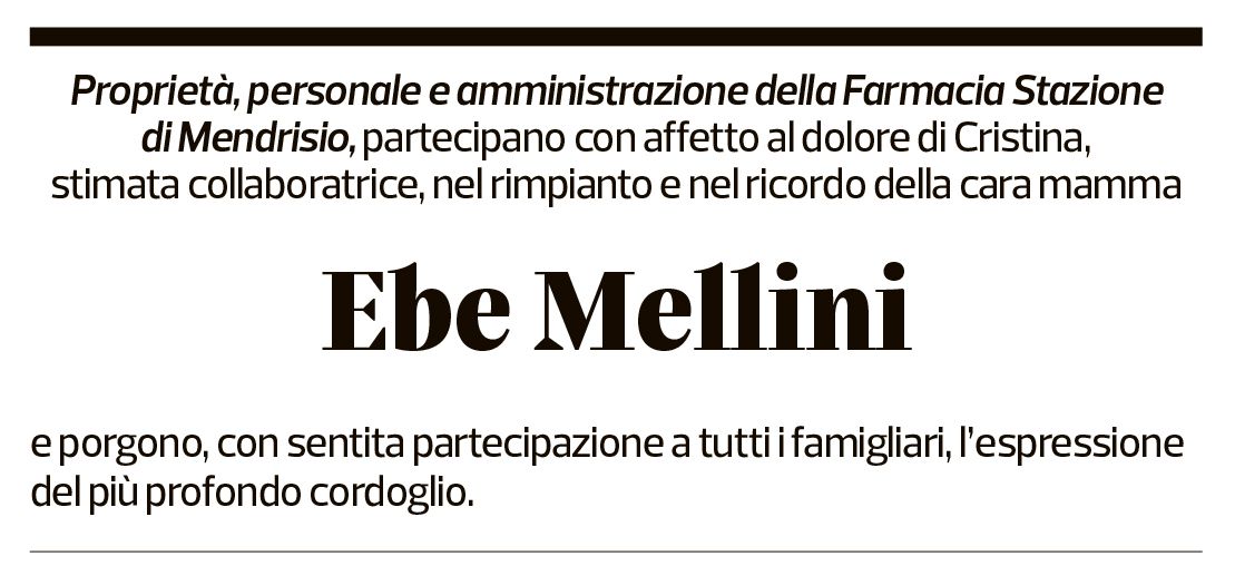 Annuncio funebre Ebe Mellini