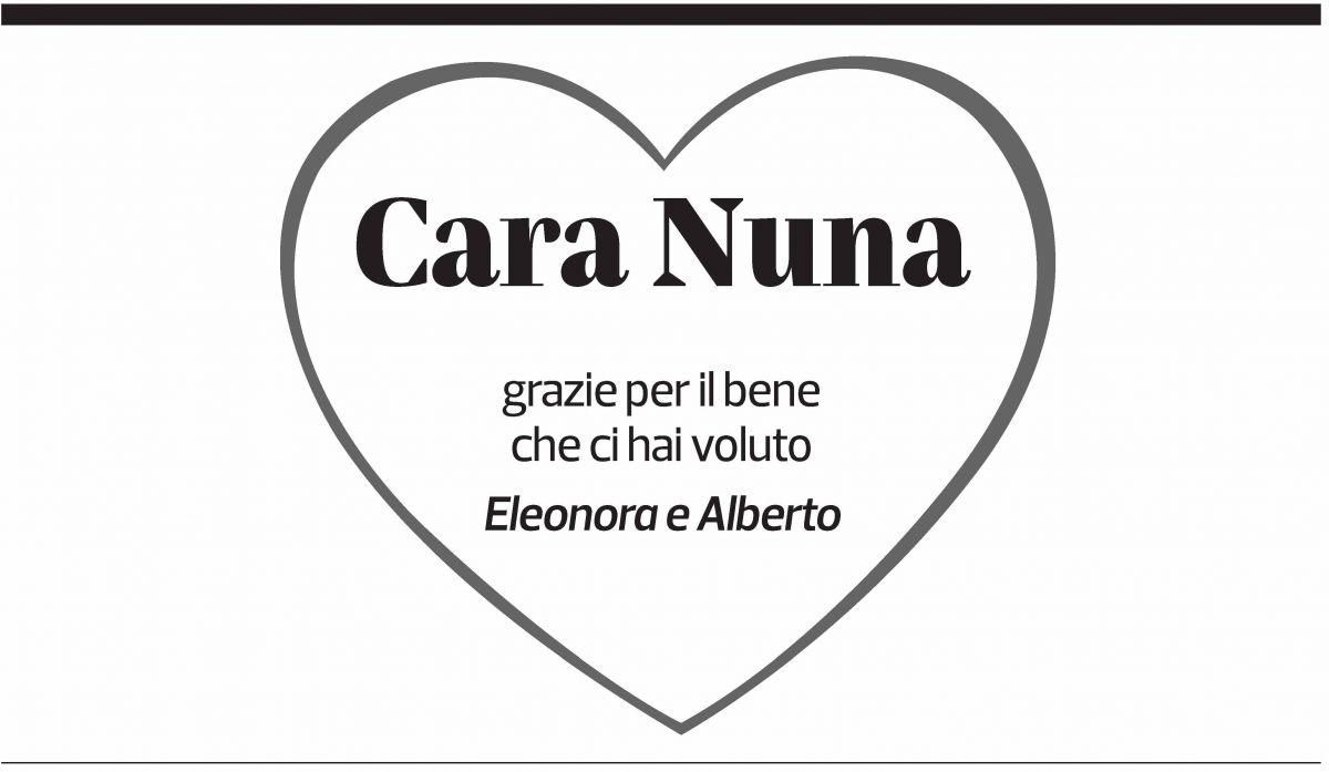 Annuncio funebre Nora Valsecchi-soldati