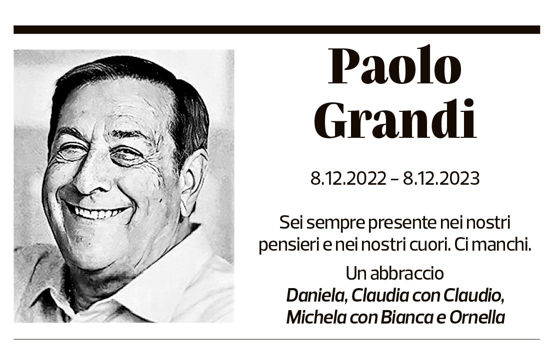 Annuncio funebre Paolo Grandi