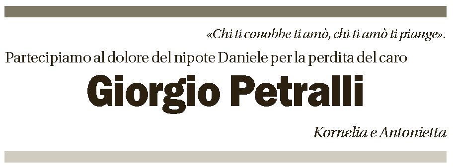 Annuncio funebre Giorgio Petralli