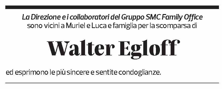 Annuncio funebre Walter Egloff