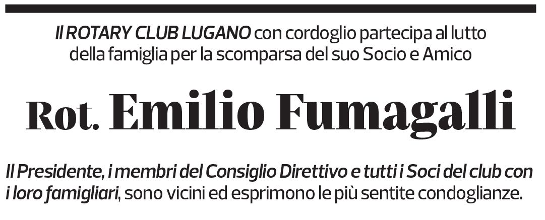 Annuncio funebre Emilio Fumagalli