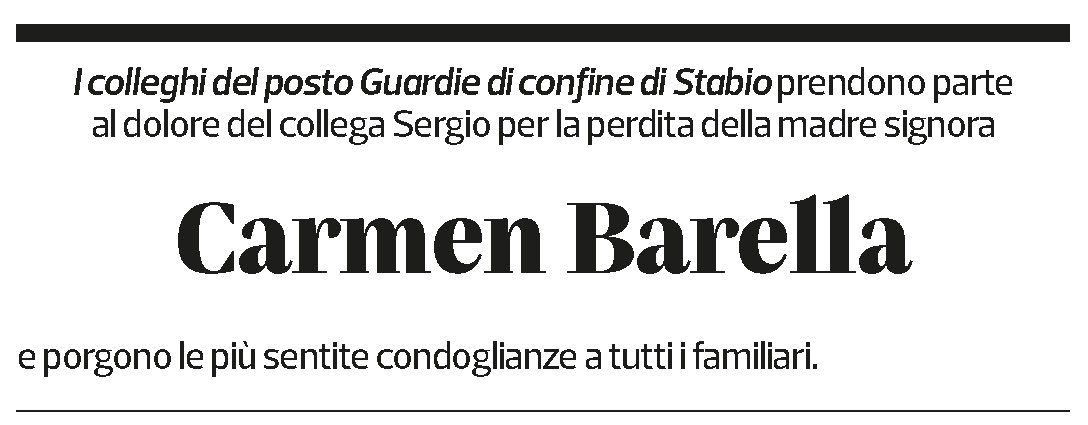 Annuncio funebre Carmen Barella