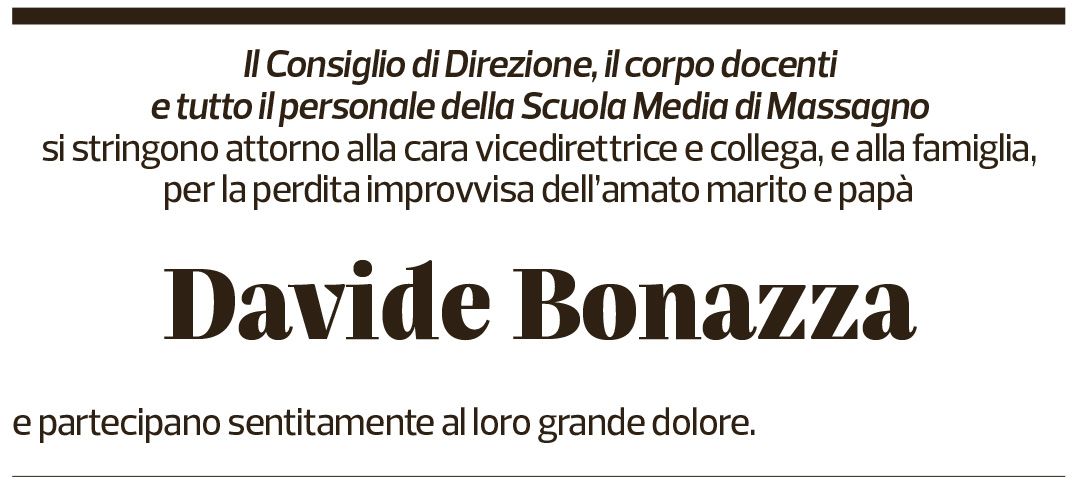 Annuncio funebre Davide Bonazza