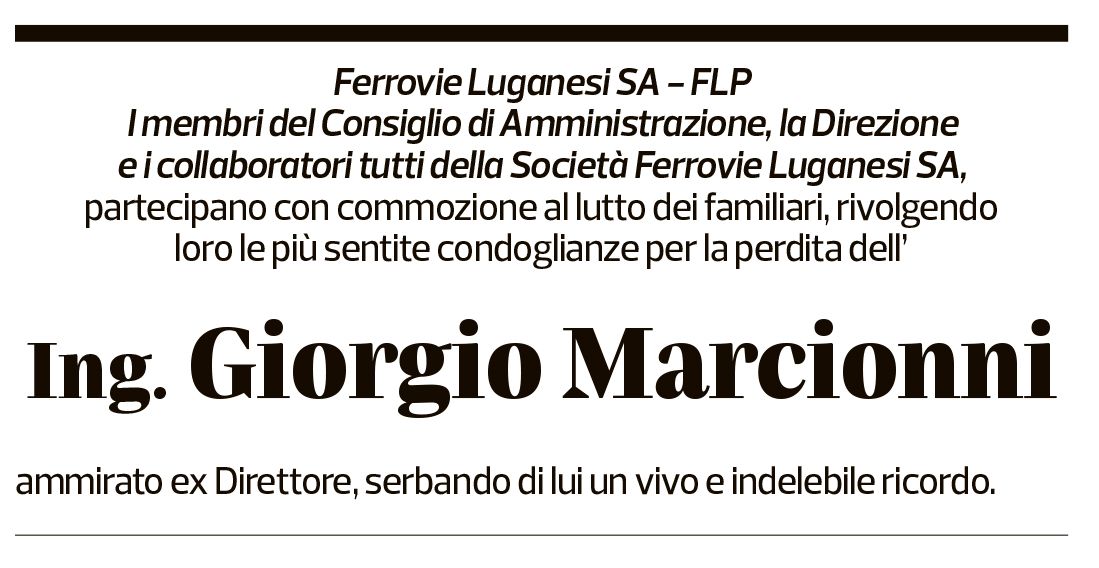 Annuncio funebre Giorgio Marcionni