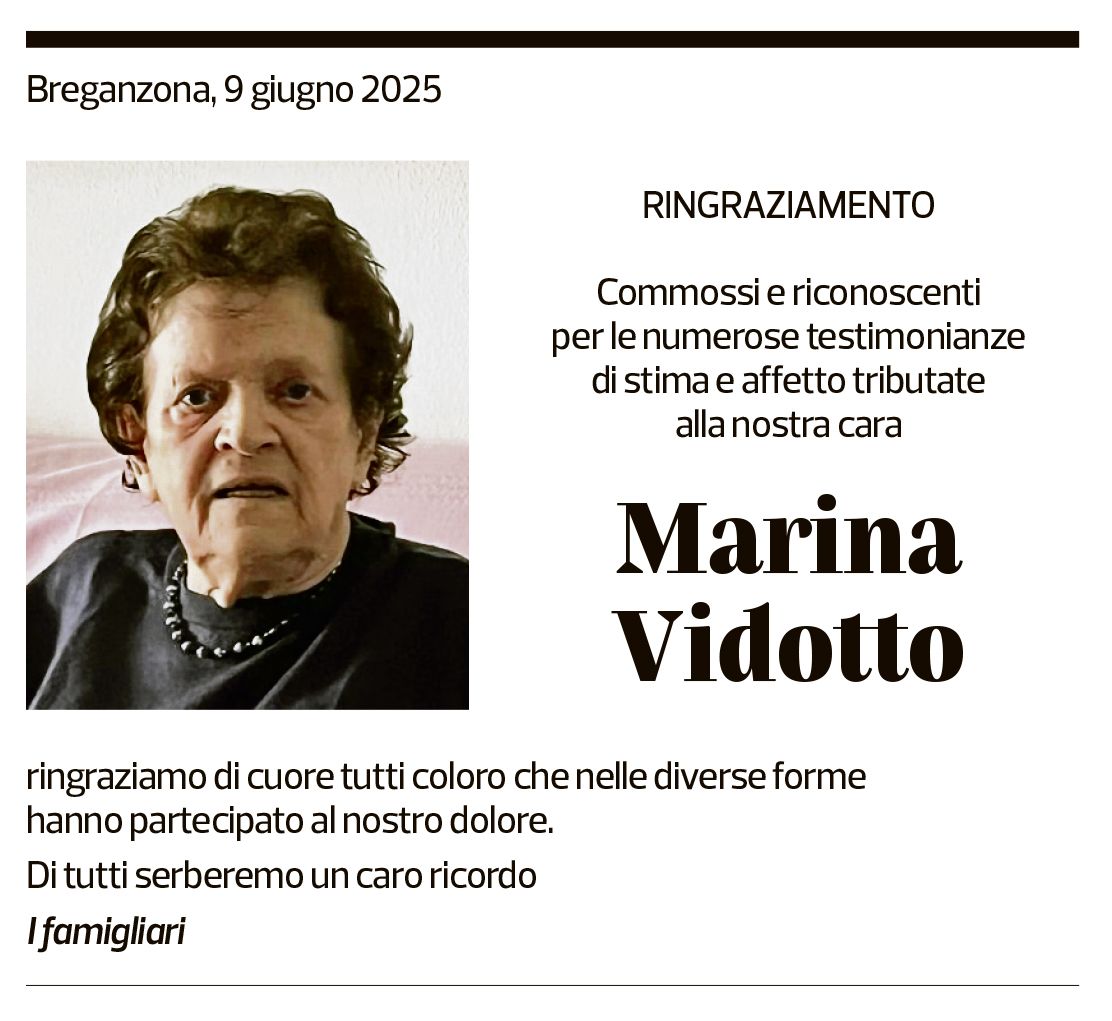 Annuncio funebre Marina Vidotto
