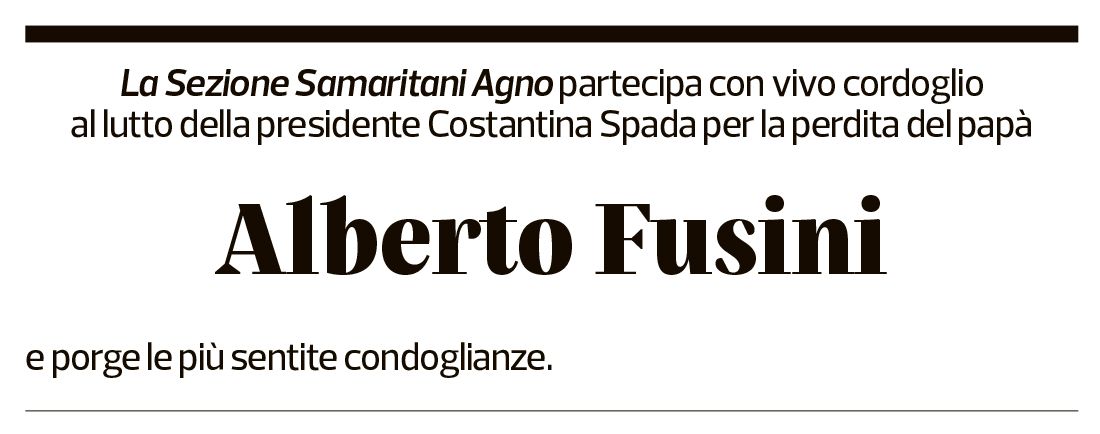 Annuncio funebre Alberto Fusini