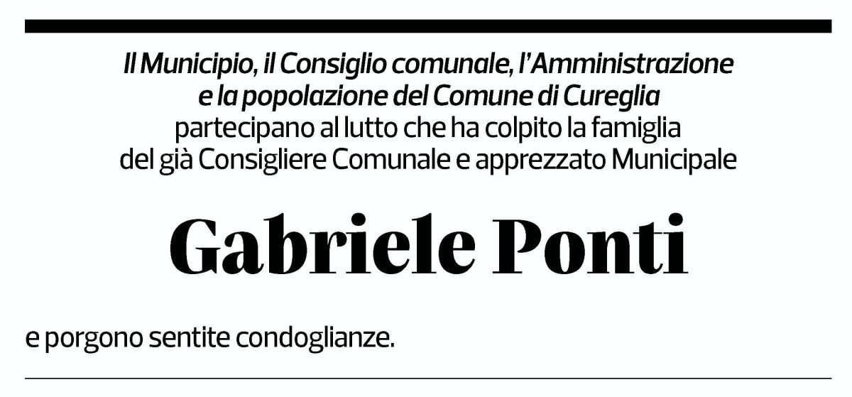 Annuncio funebre Gabriele Ponti