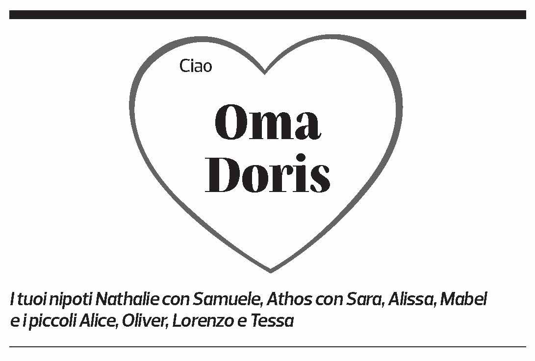 Annuncio funebre Doris Dal Pra