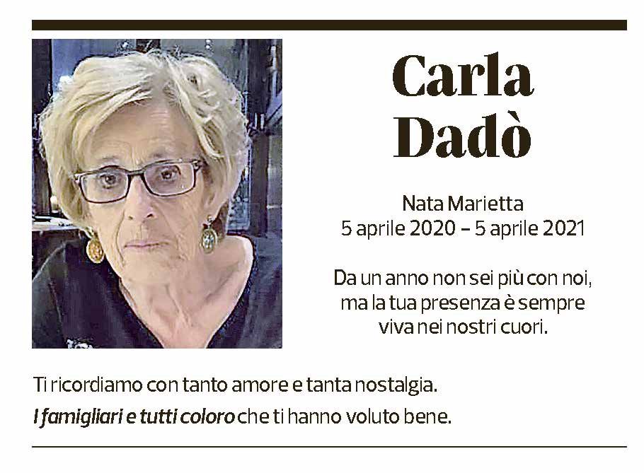 Annuncio funebre Carla Dadò