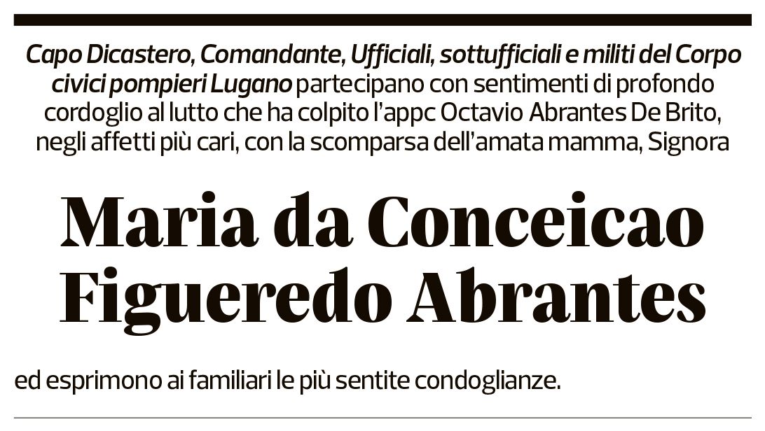 Annuncio funebre Maria Da Conceicao Figueredo Abrantes