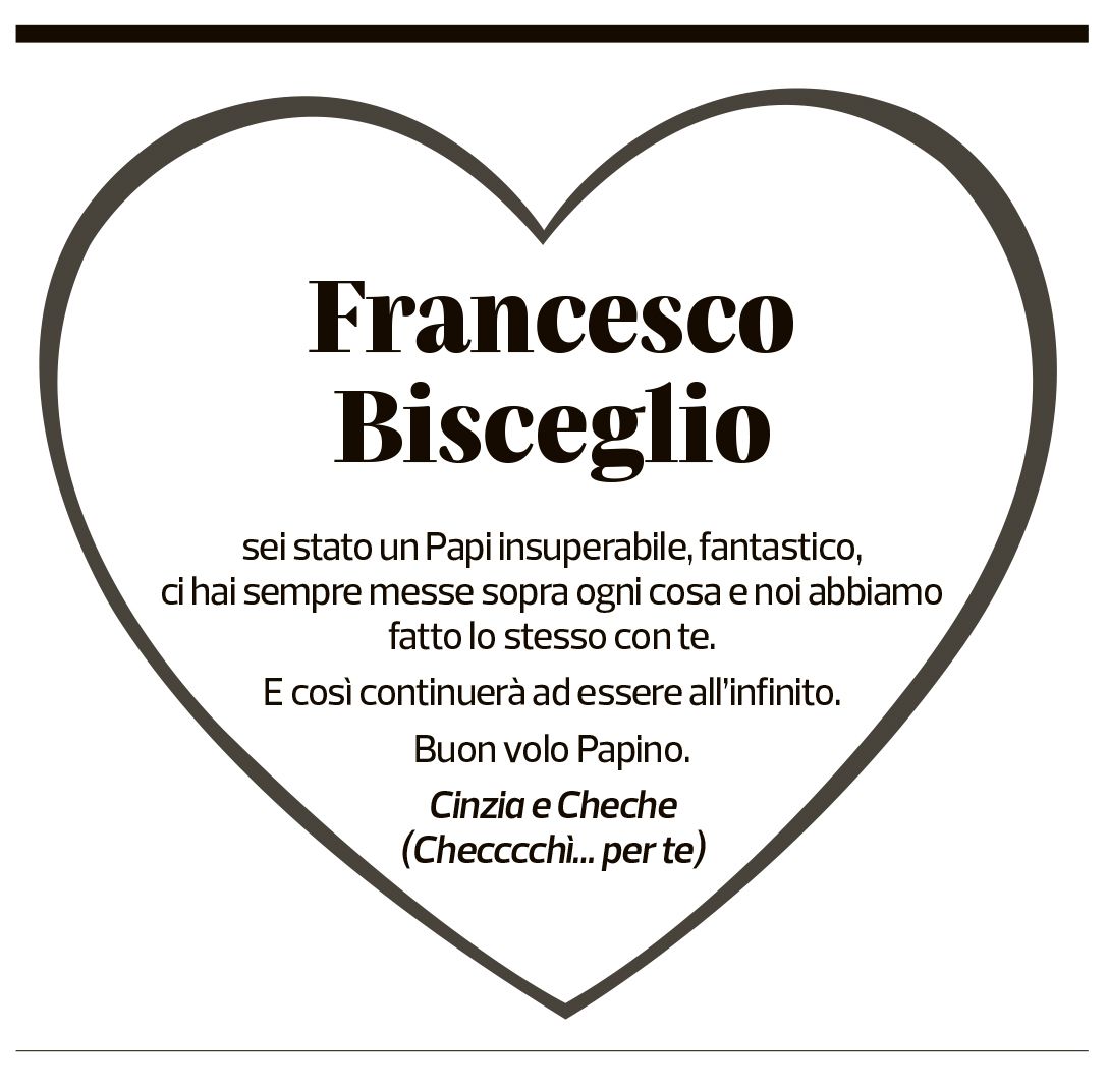 Annuncio funebre Francesco Bisceglio