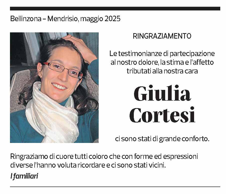 Annuncio funebre Giulia Cortesi
