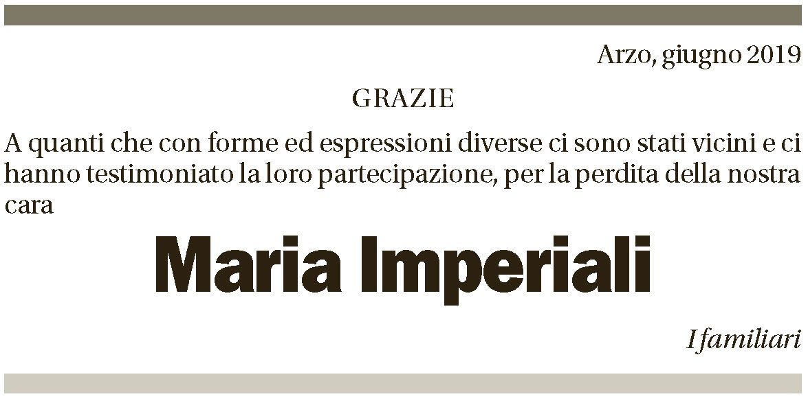 Annuncio funebre Maria Imperiali