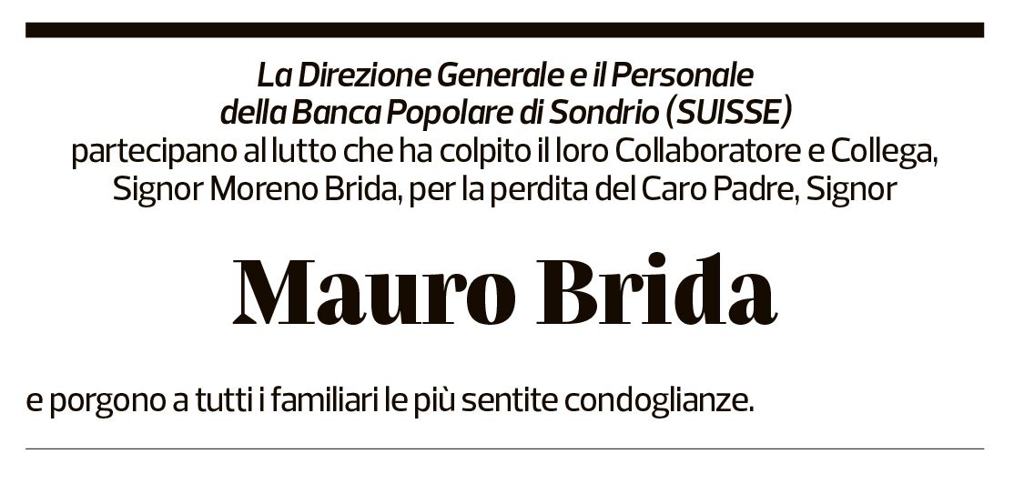Annuncio funebre Mauro Brida