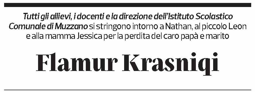 Annuncio funebre Flamur Krasniqi