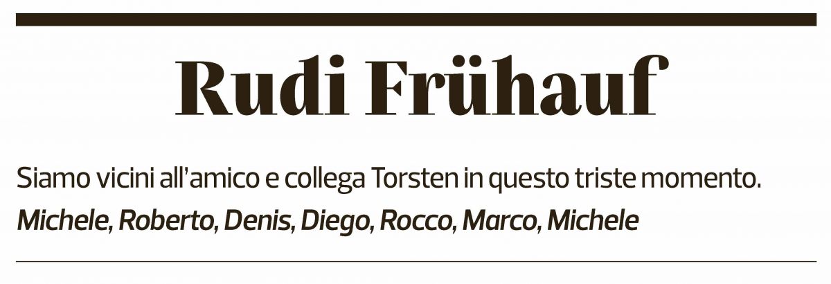 Annuncio funebre Rudi Frühauf