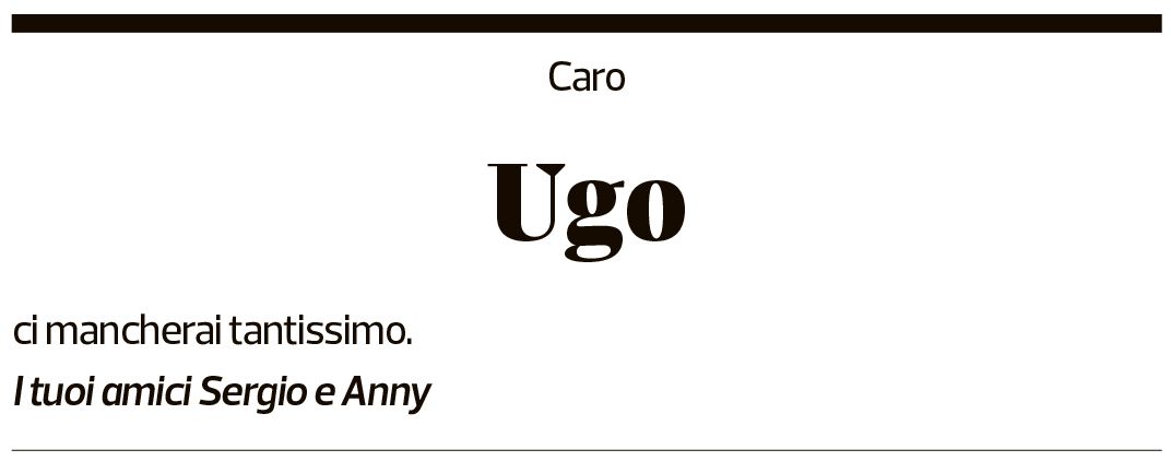 Annuncio funebre Ugo Viglezio